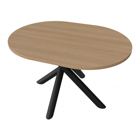 Stół owalny 138 x 100 cm w stylu LOFT nogi regulowane OMEGA dąb lindberg